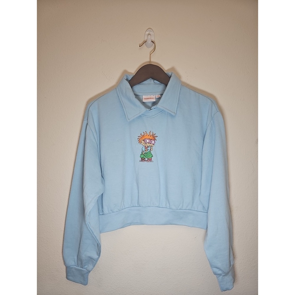 Nickelodeon Juniors‎ Rugrats Chuckie Finster Embroidered Crop Hoodie New Medium